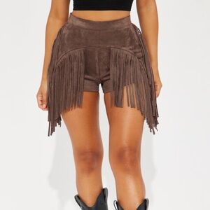 *NWT* Fashion Nova Western Babe Fringe Booty Short